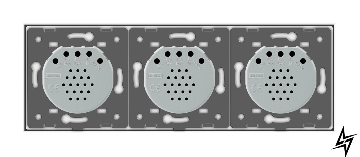 Сенсорный выключатель 3 сенсора (1-1-1) Livolo белый стекло (VL-C701/C701/C701-11) фото