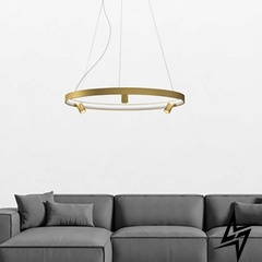 Люстра LED Ring Gold D60 S23-16097 60 см Золото/Белый 041001 фото в живую, фото в дизайне интерьера