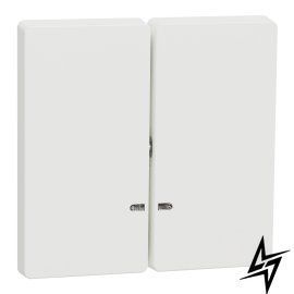 2-клавишный выключатель с подсветкой Schneider Electric MTN3420-6037 Merten D-Life, белый, матовый фото