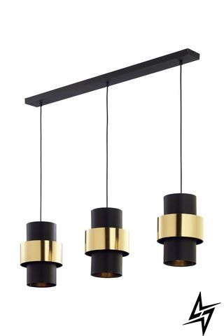 Подвесная люстра TK Lighting Calisto 4378 на 3 лампы E27 черный и золотой 110 &times; 110 см фото