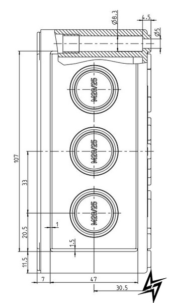 Коробка розподільна Spelsberg PC 1313-7-m (9-M20/25 2-M20 1-M25/32) sp12740501 фото