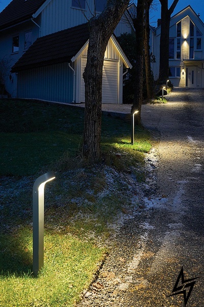 Вуличний стовпчик Norlys Molde 1901GR LED 28186 фото наживо, фото в дизайні екстер'єру
