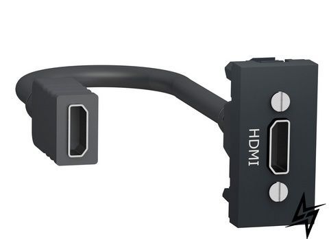 Розетка HDMI Schneider Electric NU343054 Unica New, HDMI, антрацит, матова, IP20 фото