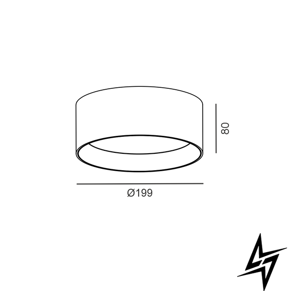 LTX 02.1980.16.940.BK Накладний стельовий світильник PRISMA L, D199мм, H80мм, LED 16W, 4000K, 1778Lm, 82&deg;, CRI>90, UGR>19, 220V-240V, IP20, мікропризма, чорний фото