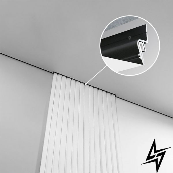LED профіль для натяжної стелі Kloodi KLP NAT1538 3 BK чорний, 3 м KLP NAT1538 3 BK фото