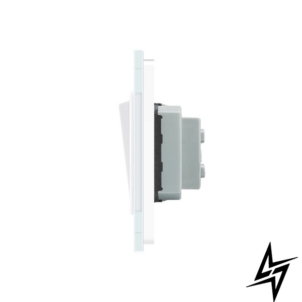 Кнопочный двухклавишный выключатель без фиксации Импульсный выключатель Livolo белый стекло (VL-C7K2H-11) фото