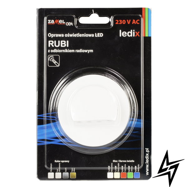 Настінний світильник Ledix Rubi з рамкою 09-224-52 врізний Білий 3100K з радіоприймачем LED LED10922452 фото наживо, фото в дизайні інтер'єру