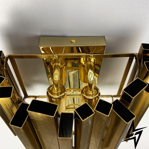 Кришталевий настінний світильник у золотому каркасі LE37947 2xG9 24x36см Золото WS 152/2 фото наживо, фото в дизайні інтер'єру