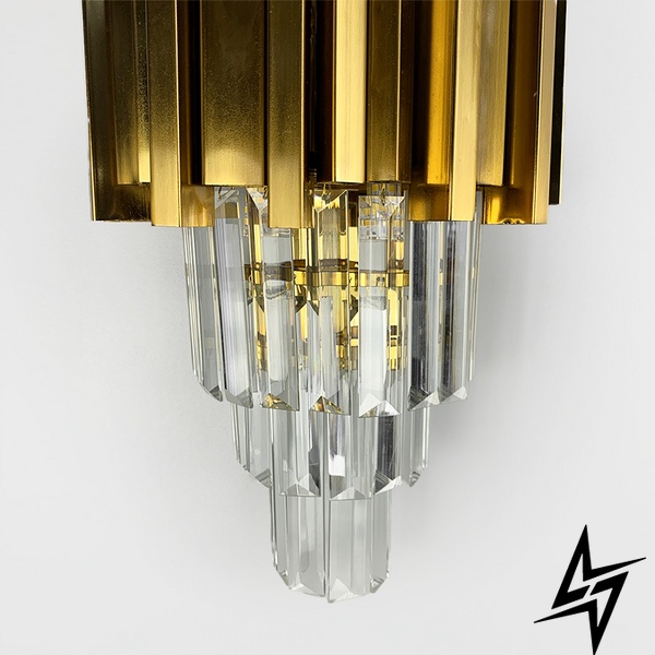 Настенный хрустальный светильник в золотом каркасе LE37947 2xG9 24x36см Золото WS 152/2 фото в живую, фото в дизайне интерьера