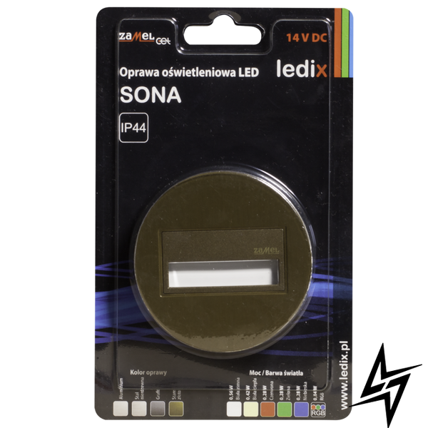 Настінний світильник Ledix Sona кругла 13-211-42 врізний Старе золото 3100K 14V LED LED11321142 фото наживо, фото в дизайні інтер'єру