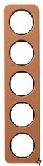 Пятиместная рамка R.1 10152364 (коричневый/черная) Berker фото