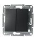 2-клавишный выключатель Schneider Electric EPH0300171 Asfora, антрацит, матовый, 10 А, IP20 EPH0300171 - изображение 1