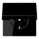 Розетка SCHUKO с заземлением и крышкой JUNG LS1520KLSW LS 990 16 А, черная глянцевая LS1520KLSW - изображение 2