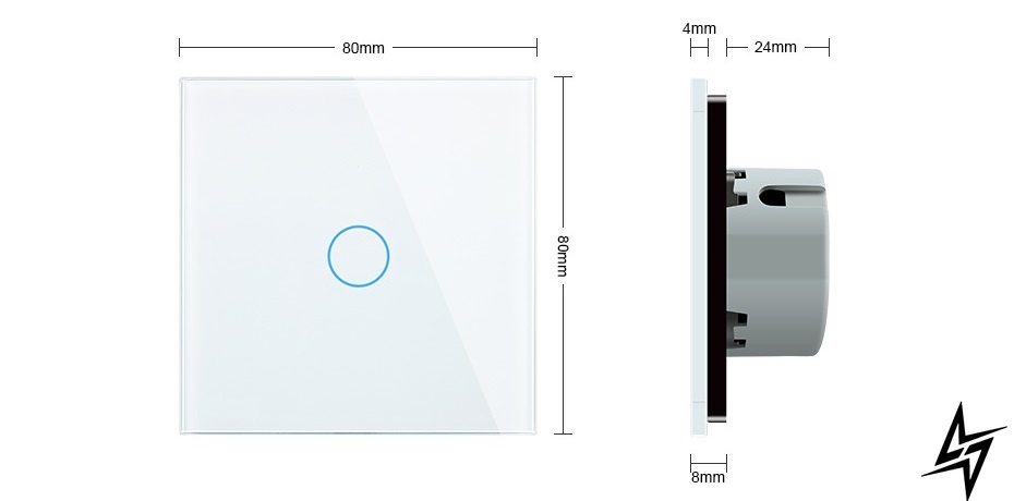 Бесшумный сенсорный проходной выключатель 1 сенсор Livolo белый стекло (VL-C701SQ-11) фото