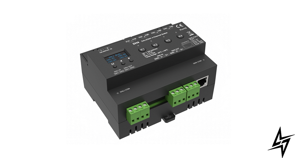 Релейний модуль DALI/DMX Switch 16А*4CH 100-240VAC DH4 DH4 фото