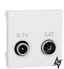 Кінцева розетка NU345518 R-TV SAT 2М біла Unica New Schneider Electric фото