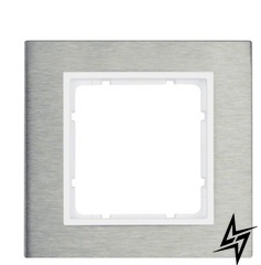 Одномісна рамка B.7 10113609 (нержавіюча сталь / полярна білизна) Berker фото