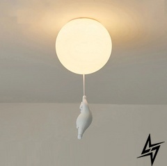 Стельова люстра на 1 лампочку L23-36998 Білий SGJ10-250-k фото наживо, фото в дизайні інтер'єру