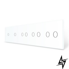 Сенсорная панель для выключателя 8 сенсоров (1-1-2-2-2) Livolo белый стекло (VL-P701/01/02/02/02-10W) фото