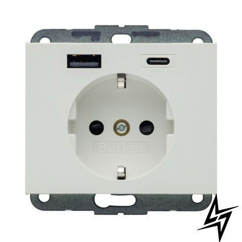 Розетка с ж/к + USB A/C 20W PD Kx полярное белье Berker 48147009 фото