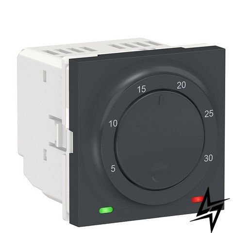 Термостат Schneider Electric NU350354 Unica New, антрацит, матовий, 10 А, IP20 NU350354 фото
