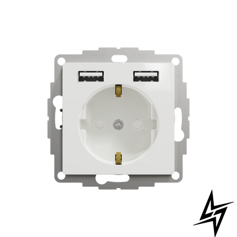 Розетка 220В з заземленням з USB Schneider Electric SDD111052 Sedna Design білий пластик фото