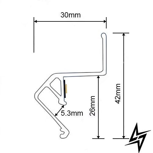 LED профіль для натяжної стелі Kloodi KLP NAT3042_3 BK чорний, 3 м KLP NAT3042_3 BK фото