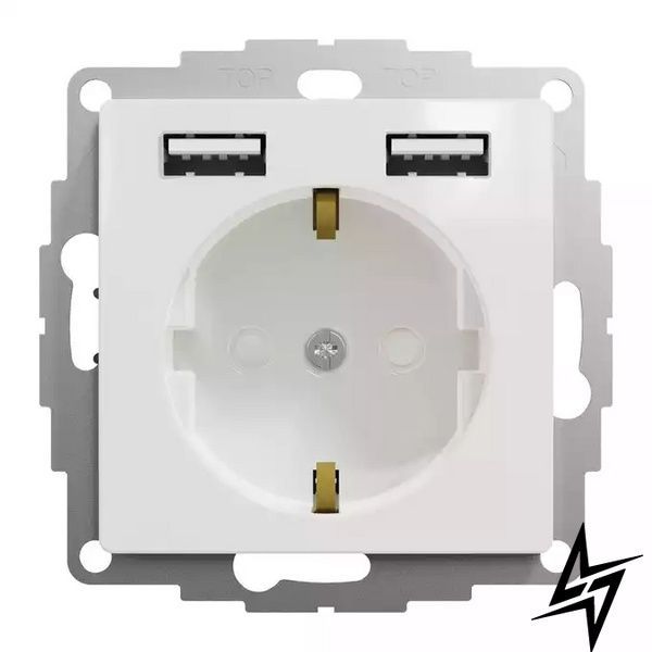 Розетка с USB Schneider Electric SDD111052 Sedna Design, белая, глянцевая, IP20 SDD111052 фото