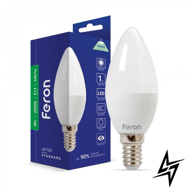 LED лампа Feron 25644 Standart E14 4W 4000K 3,7x10 см фото