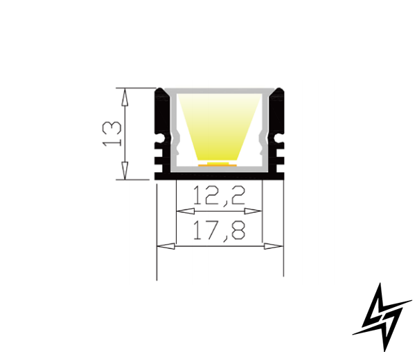 LED-профіль ALUMLED вологозахищений IP65 з розсіювачем 2м LW18121_2 LW18121_2 фото