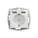 Розетка с USB Schneider Electric SDD111052 Sedna Design, белая, глянцевая, IP20 SDD111052 - изображение 1