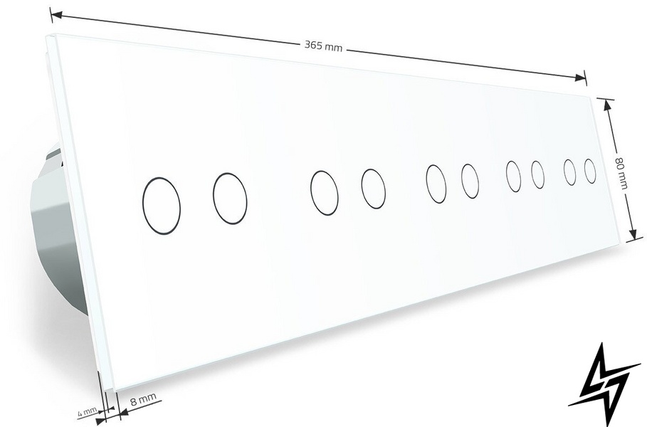 Сенсорный радиоуправляемый выключатель 10 каналов (2-2-2-2-2) Livolo белый стекло (VL-C710R-11) фото