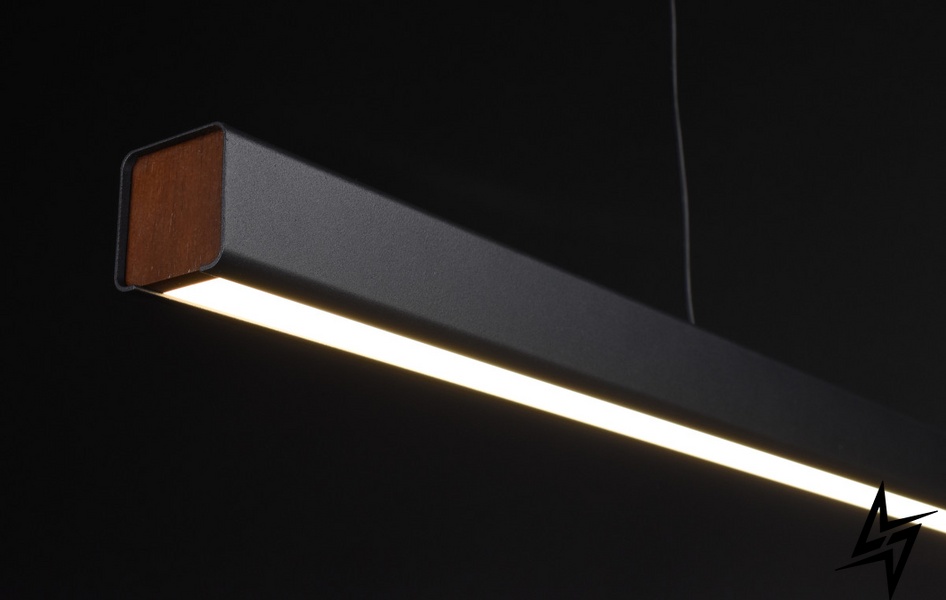 Стельова люстра LED L23-36598 Чорний H32L-1000-bk-k фото наживо, фото в дизайні інтер'єру