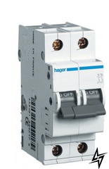 Автоматический выключатель Hager MC204A 2P 4A C 6kA фото
