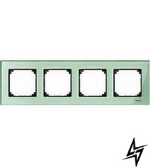 Четырехместная рамка M-ELEGANCE glass зеленая Schneider Electric Merten MTN404404 фото