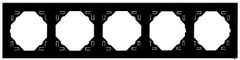 Пятикратная рамка Logus 90 90950 TPM черная матовая Efapel фото
