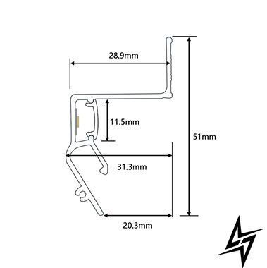 LED профіль для натяжної стелі Kloodi KLP NAT2951_3 BK чорний, 3 м KLP NAT2951_3 BK фото