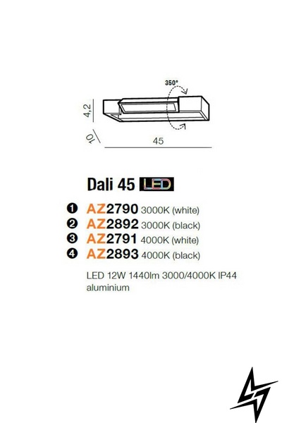 Настінний світильник Azzardo Dali AZ2790 LED 24082 фото наживо, фото в дизайні інтер'єру
