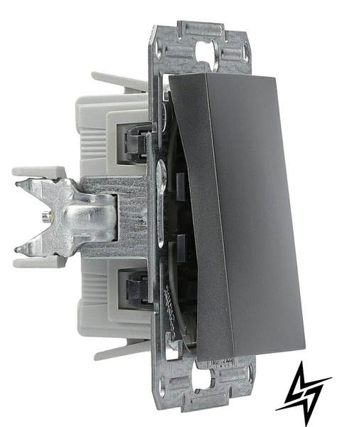 Перемикач 1 клавішний без рамки сталь Asfora, EPH0400162 Schneider Electric фото