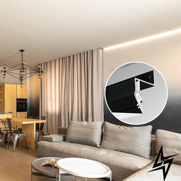 LED профіль для натяжної стелі Kloodi KLP NAT2951_3 BK чорний, 3 м KLP NAT2951_3 BK фото