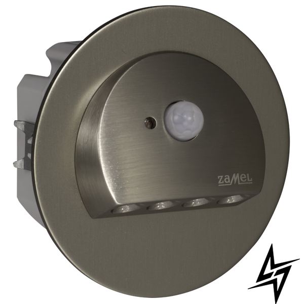Настенный светильник Ledix Rubi с рамкой 09-222-21 врезной Сталь 5900K с датчиком ЛЕД LED10922221 фото в живую, фото в дизайне интерьера