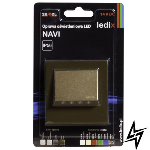 Настінний світильник Ledix Navi з рамкою 11-111-42 накладний Старе золото 3100K 14V LED LED11111142 фото наживо, фото в дизайні інтер'єру