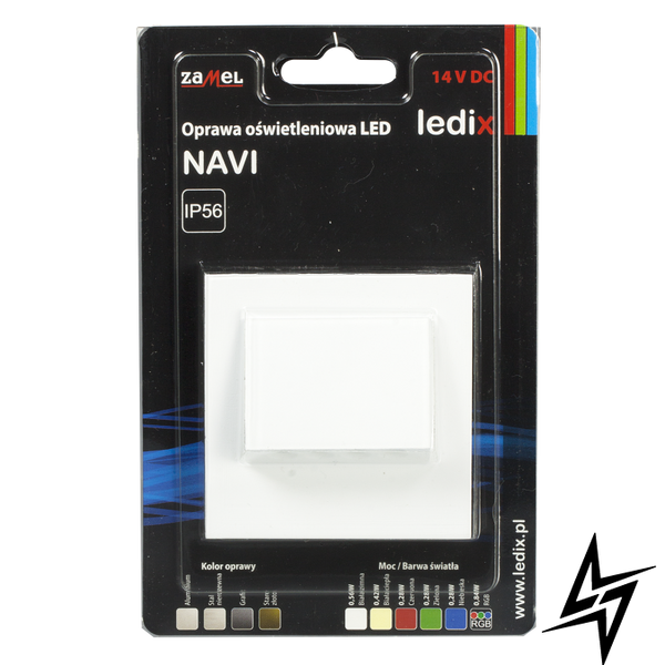 Настінний світильник Ledix Navi з рамкою 11-111-56 накладний Білий RGB 14V LED LED11111156 фото наживо, фото в дизайні інтер'єру