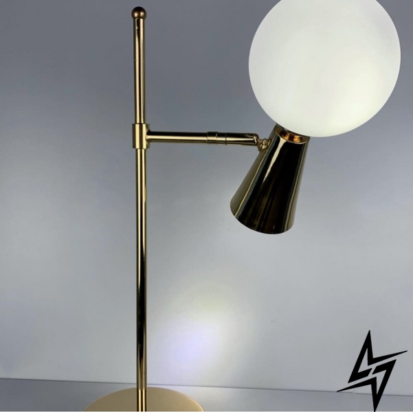 Настільна лампа з плафоном на два джерела світла LE25642 49см Золото/Графіт YG 8006-2T фото наживо, фото в дизайні інтер'єру