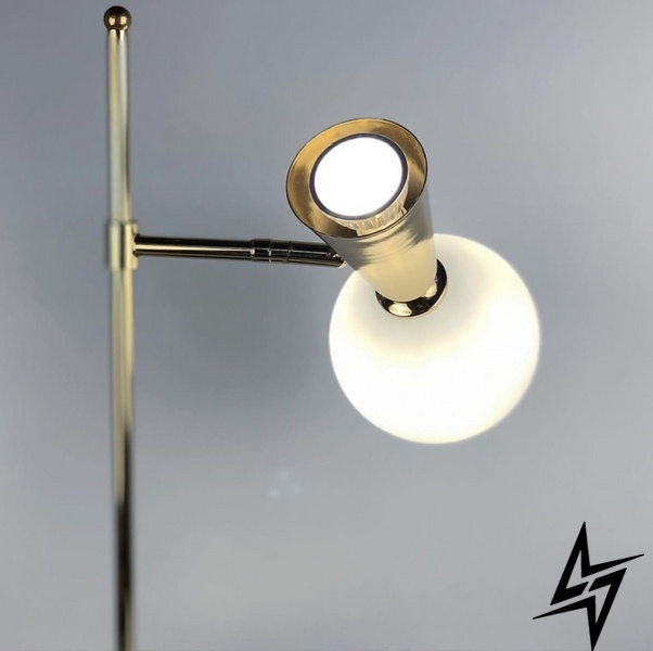 Настольная лампа с плафоном на два источника света LE25642 49см Золото/Графит YG 8006-2T фото в живую, фото в дизайне интерьера