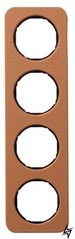 Четырехместная рамка R.1 10142364 (коричневый/черная) Berker фото