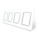 Рамка розетки 4 места Livolo белый стекло (C7-SR/SR/SR/SR-11) фото 1/6
