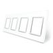 Рамка розетки 4 места Livolo белый стекло (C7-SR/SR/SR/SR-11) фото 4/6
