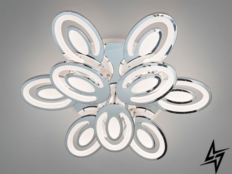 Потолочная LED люстра кольца хром 176 Вт с пультом 30 м&sup2; Lafata 26-23785 фото