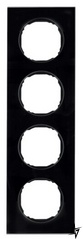 Четырехместная рамка R.8 10142616 (стекло/черная) Berker фото
